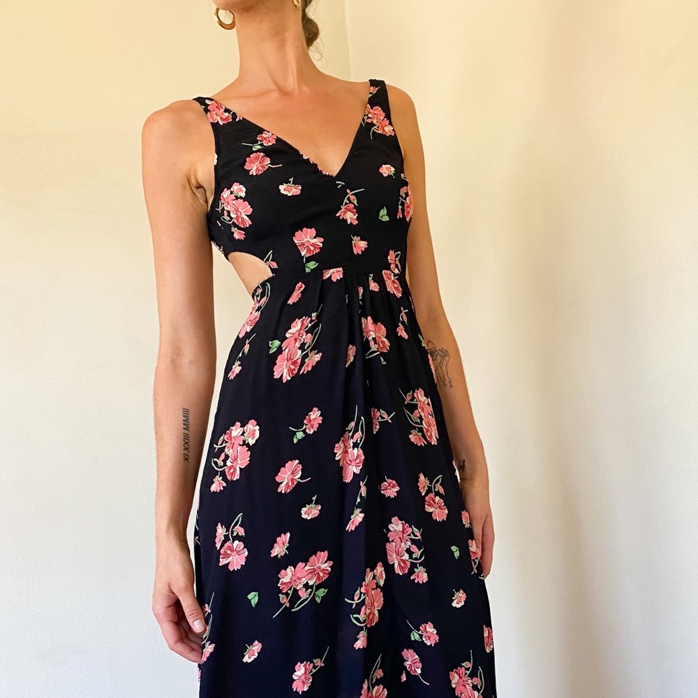 Reformation Floral Tie Back Dress